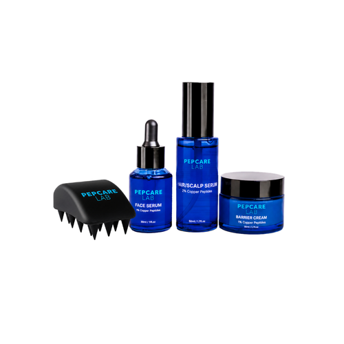 Pepcare Lab Complete Collection with Face Serum, Hair & Scalp Serum, Barrier Cream and Scalp Brush