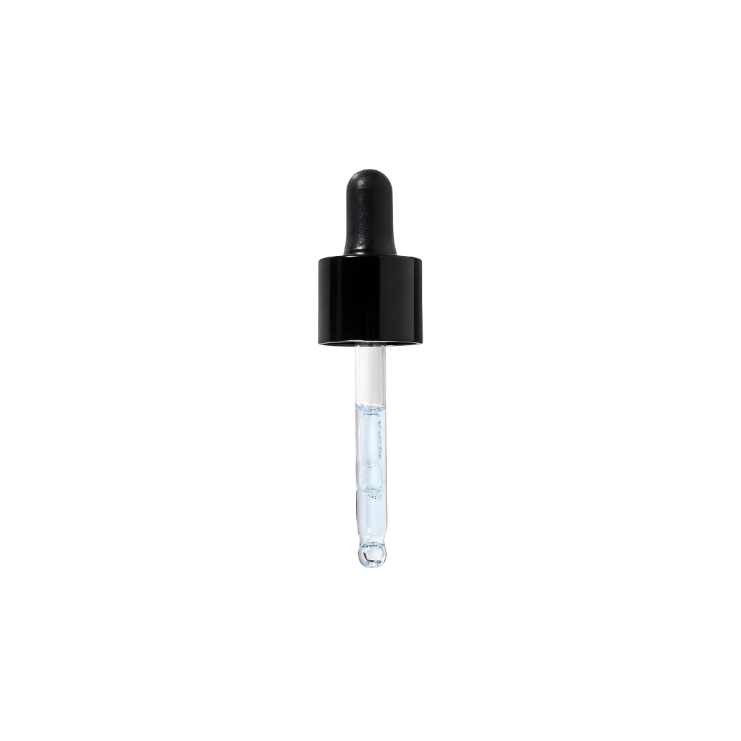 Glass dropper filled with pale blue Pepcare Lab Face Serum