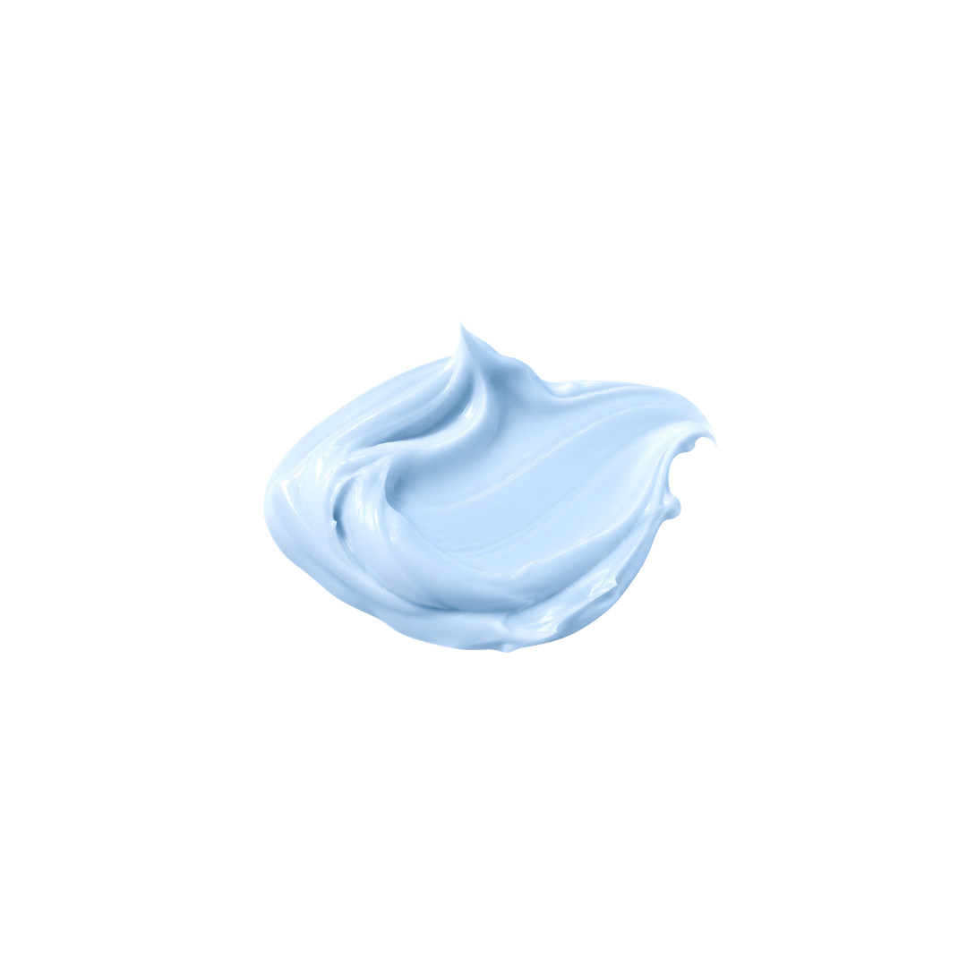 Light blue Pepcare Lab Barrier Cream texture swatch on white
